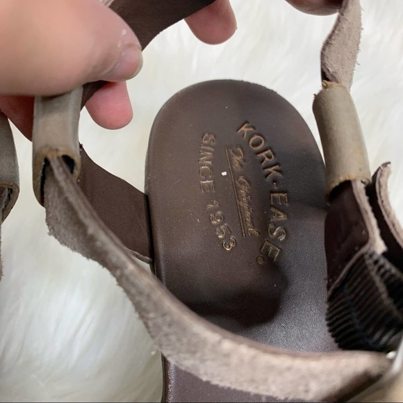 Kork Ease Brown Taupe Leather Platform Wedges Size 10 - Picture 5 of 8